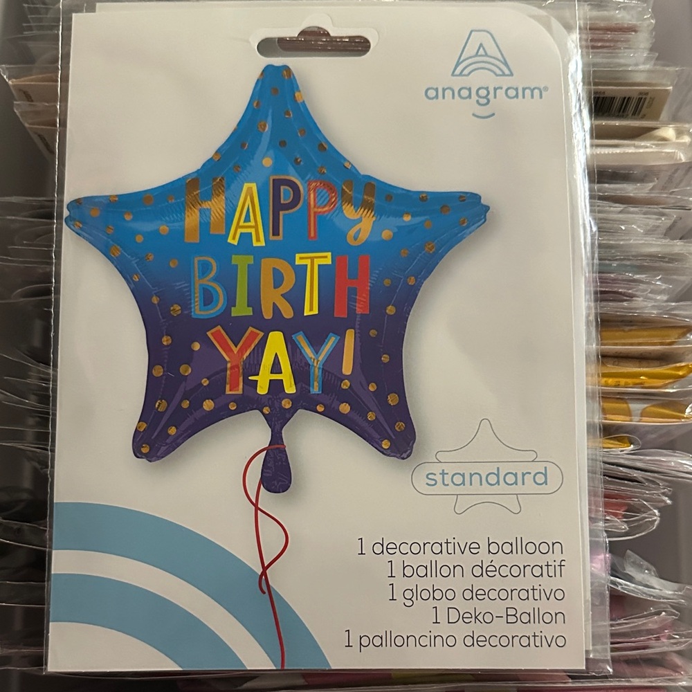 Anagram Star Shaped Happy Birthday Balloon